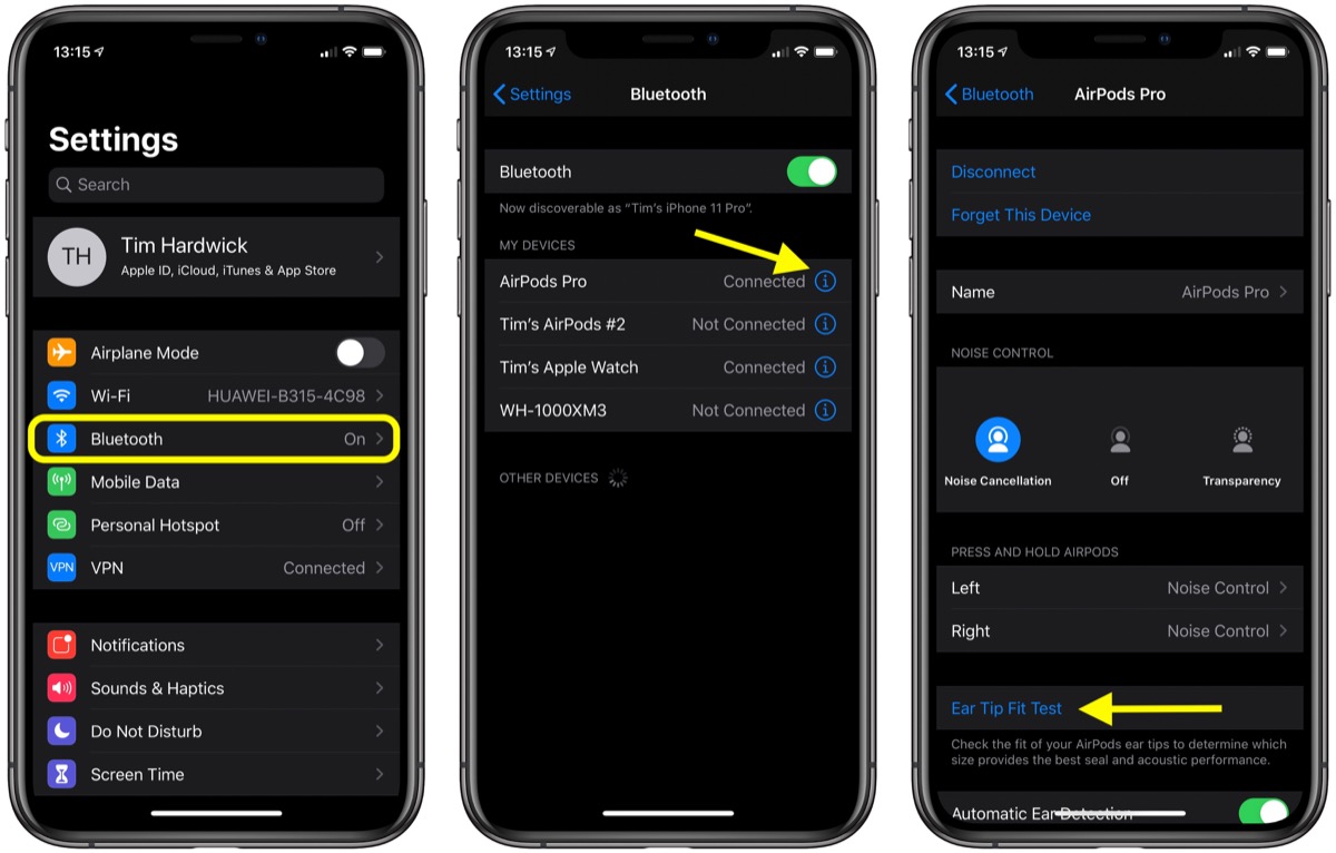 AirPods Pro tip test